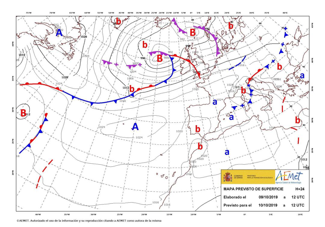 mapa de isobaras aemet La Aemet activa la alerta amarilla por rachas de levante de hasta 