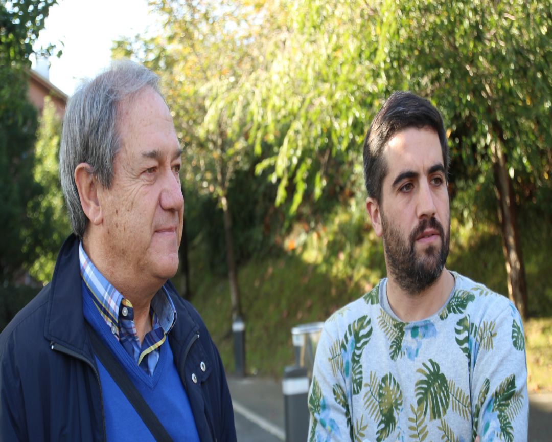 Gerardo García y Borja Olazabal en el parque Gain gainean 