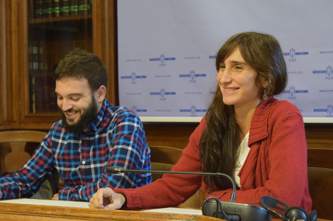 David Nuño y Miren Echeveste, ediles de Elkarrekin Podemos en Irun 