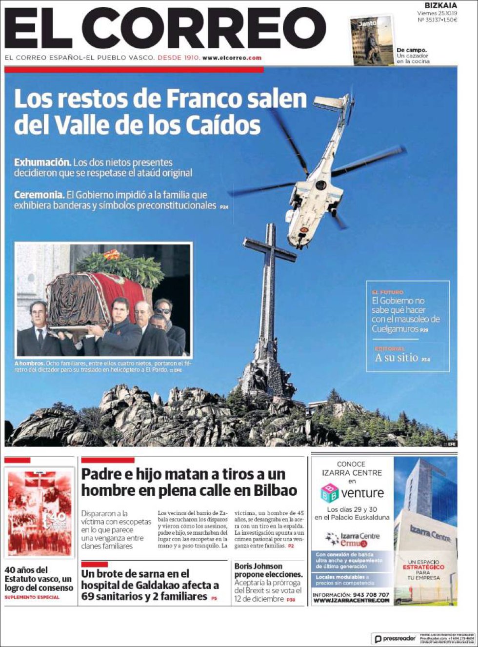 La exhumación de Franco, en las portadas de los periódicos La exhumación de Franco, en las portadas de los periódicos
