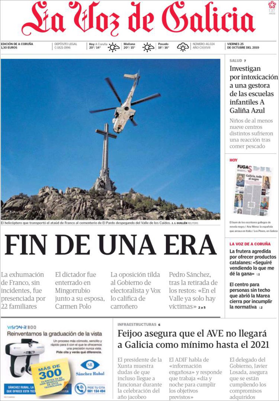 La exhumación de Franco, en las portadas de los periódicos La exhumación de Franco, en las portadas de los periódicos