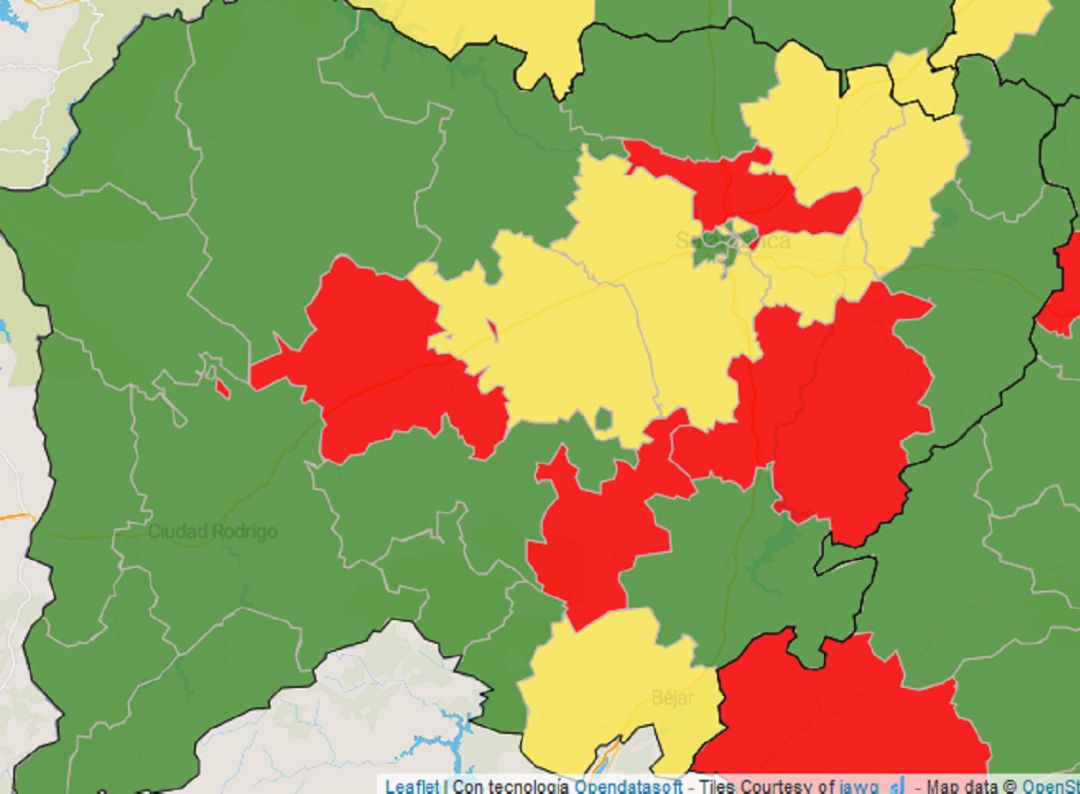 salamanca mapa Mapa coronavirus Salamanca y en Castilla y León sábado 16 mayo 