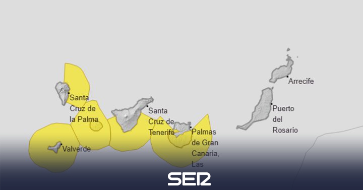 Much of the Canary Islands, in yellow warning due to adverse coastal phenomena |  Radio Club Tenerife