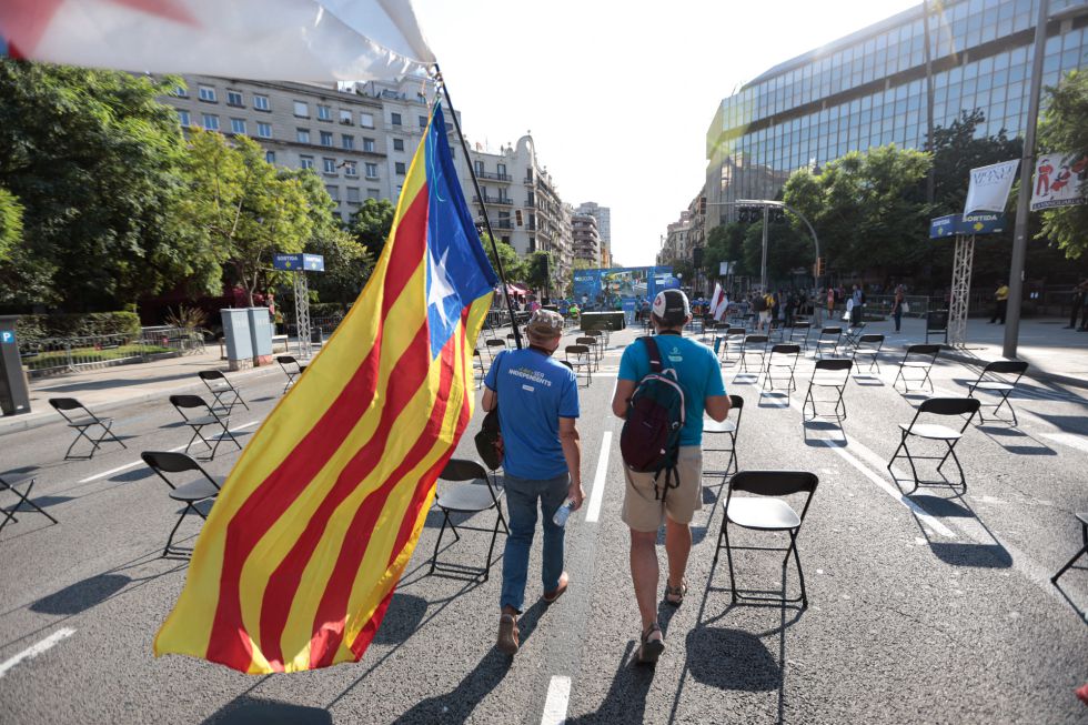 Momentos previos al inicio del acto central de la Diada. Momentos previos al inicio del acto central de la Diada.