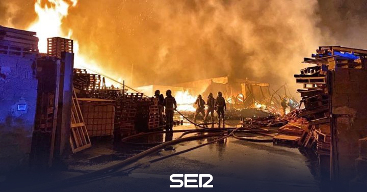 A virulent fire burns a pallet company in Alicante and forces CV-824 to cut traffic |  Radio Alicante