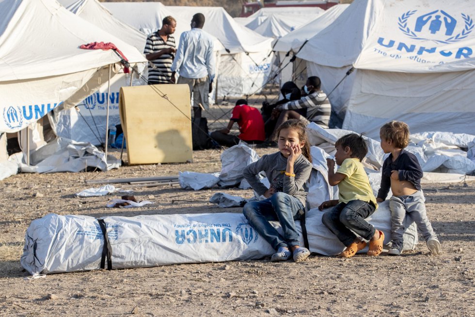 Grecia ha comenzado a realojar a los migrantes tras la destrucción de Moria. Grecia ha comenzado a realojar a los migrantes tras la destrucción de Moria.