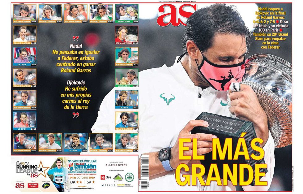 Las principales portadas del mundo se rinden al "superhéroe" Rafa Nadal Las principales portadas del mundo se rinden al "superhéroe" Rafa Nadal