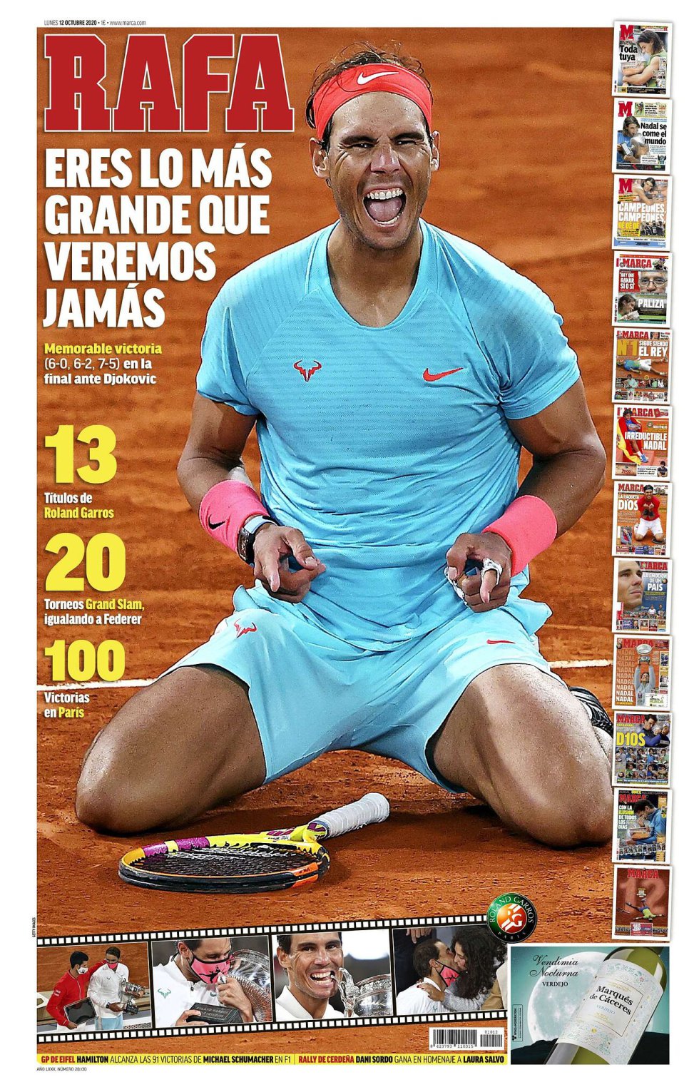 Las principales portadas del mundo se rinden al "superhéroe" Rafa Nadal Las principales portadas del mundo se rinden al "superhéroe" Rafa Nadal