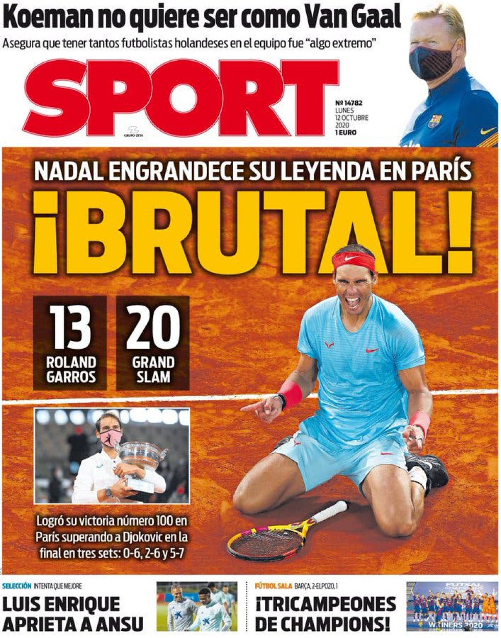Las principales portadas del mundo se rinden al "superhéroe" Rafa Nadal Las principales portadas del mundo se rinden al "superhéroe" Rafa Nadal