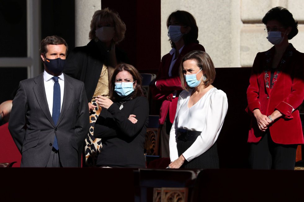 El presidente del PP, Pablo Casado, la portavoz del PSOE en el Congreso, Adriana Lastra y la portavoz del Grupo Popular en el Congreso, Cuca Gamarra El presidente del PP, Pablo Casado, la portavoz del PSOE en el Congreso, Adriana Lastra y la portavoz del Grupo Popular en el Congreso, Cuca Gamarra