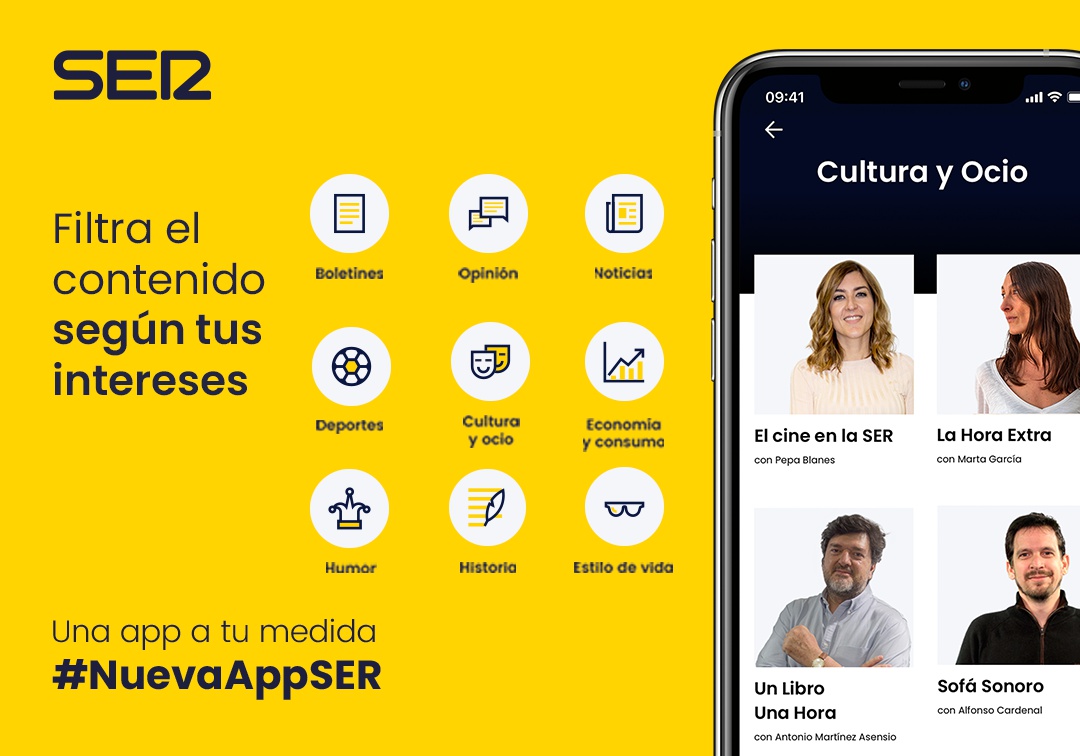 La nueva app de la SER, diferente para cada usuario