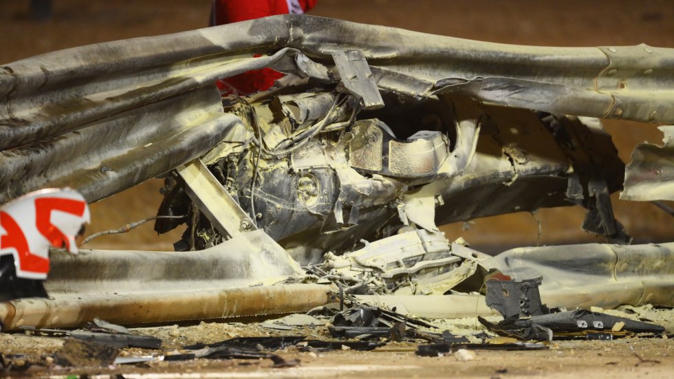 Así ha quedado el coche de Grosjean tras el accidente Así ha quedado el coche de Grosjean tras el accidente
