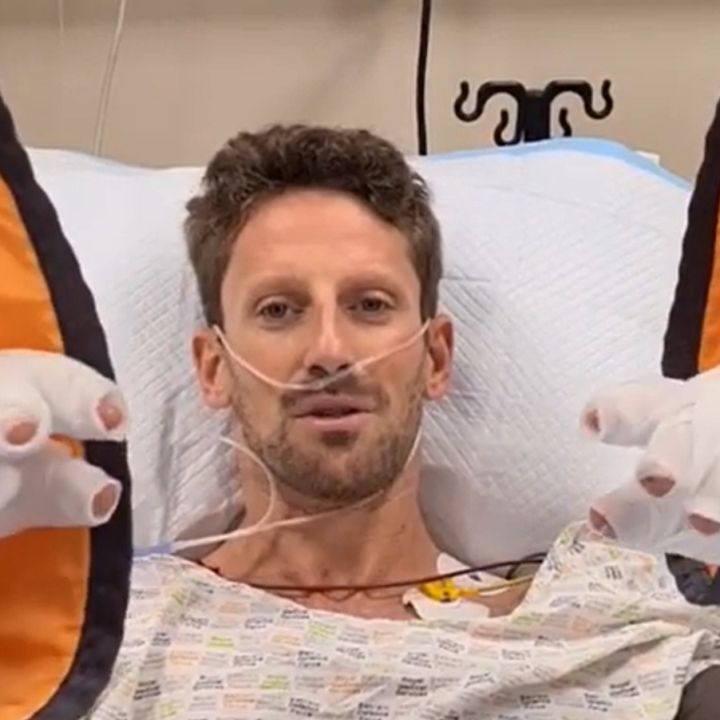"Sin el halo no estaría hoy aquí": primer mensaje de Grosjean tras su espeluznante accidente