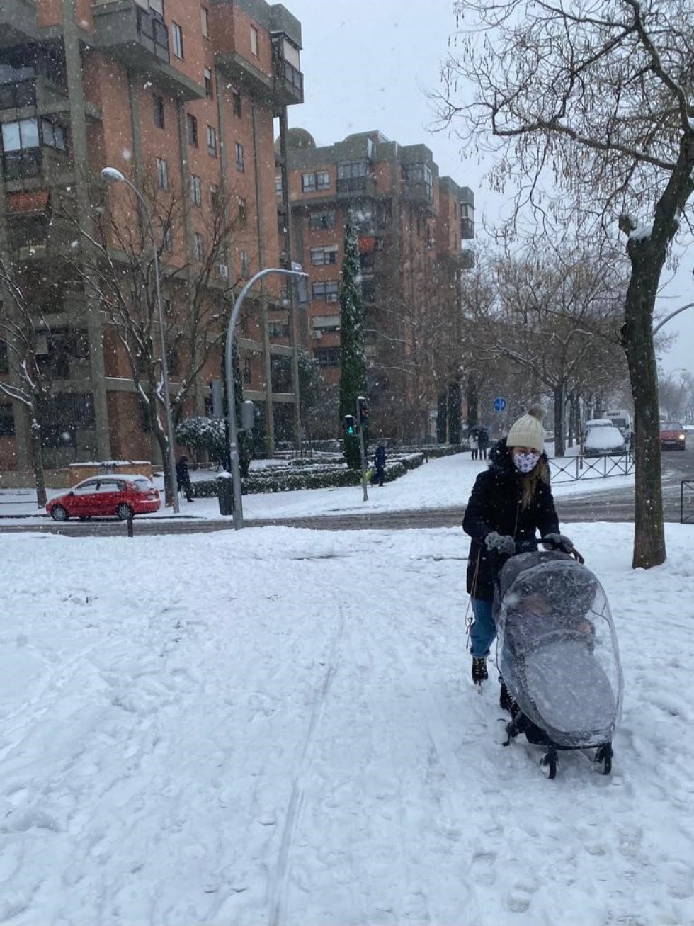El temporal Filomena. Fotografía de Vallecas (Madrid). El temporal Filomena. Fotografía de Vallecas (Madrid).