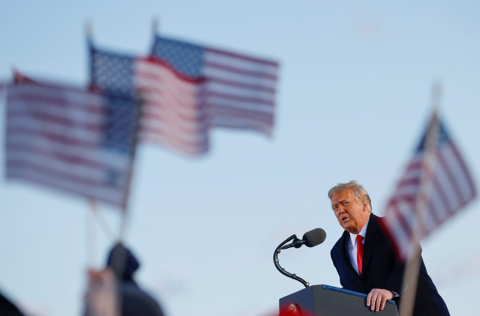 El último discurso de Donald Trump, desde la base Andrews. El último discurso de Donald Trump, desde la base Andrews.