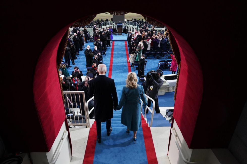 Joe Biden y Jill Biden llegan al acto de toma de posesión. Joe Biden y Jill Biden llegan al acto de toma de posesión.
