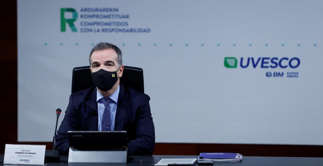 El director general del Grupo Uvesco, José Ramón Fernández de Barrena, durante la presentación del balance de 2020. El director general del Grupo Uvesco, José Ramón Fernández de Barrena, durante la presentación del balance de 2020.