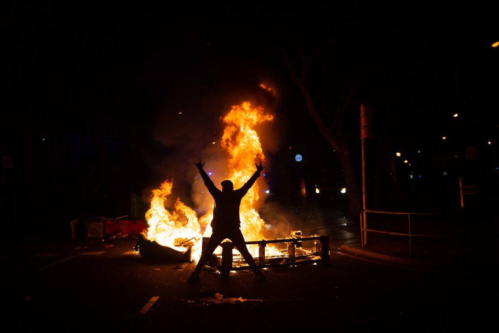 Altercados en la manifestación en apoyo al rapero Pablo Hasél el miércoles en Barcelona Altercados en la manifestación en apoyo al rapero Pablo Hasél el miércoles en Barcelona