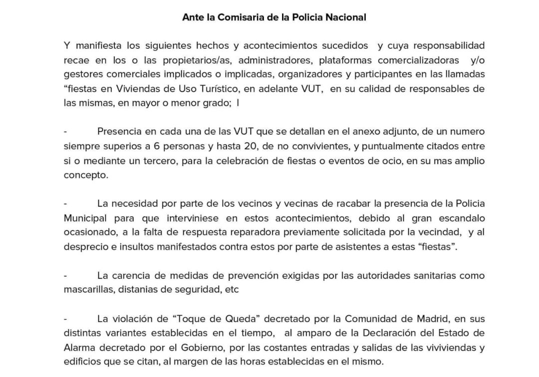 Los vecinos del centro denuncian 36 pisos turísticos donde se celebran fiestas ilegales habitualmente