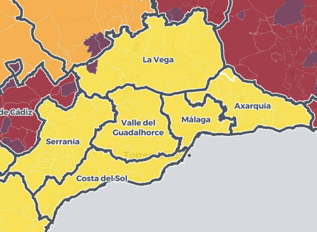 Estos son los municipios de Málaga que quedarán cerrados desde este