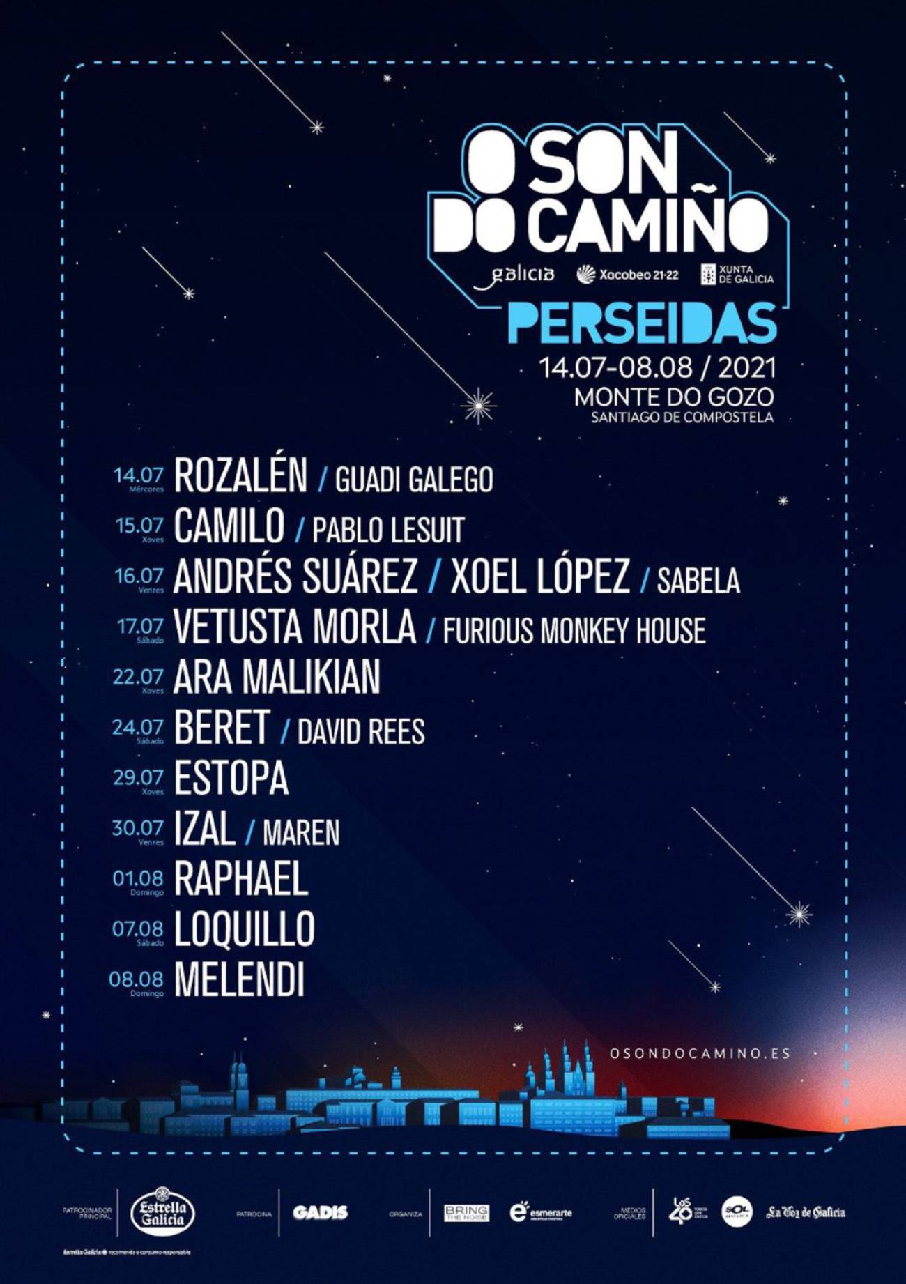 Cartel Del Festival Son Do Camino Perseidas Radio Vigo Cadena Ser