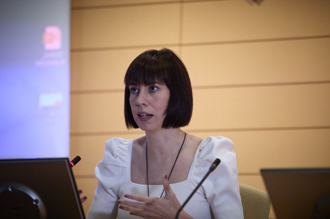 La ministra de Ciencia e Innovación, Diana Morant, interviene en la presentación de la convocatoria 2021 del programa Misiones Ciencia e Innovación del Centro para el Desarrollo Tecnológico e Industrial (CDTI), a 26 de julio de 2021, en Madrid, (España).
