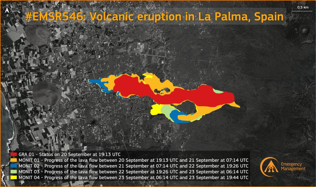 La última actualización sobre el avance de la erupción volcánica en La Palma.