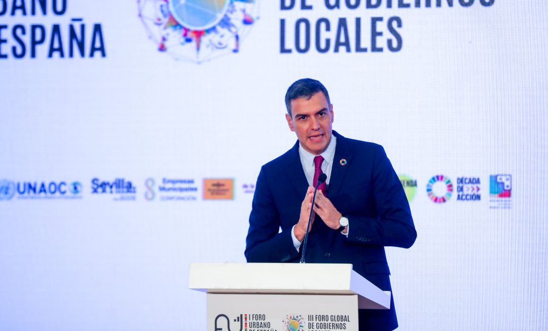 Archivo - El presidente del Gobierno, Pedro Sánchez, en el III Foro de Gobierno locales celebrado recientemente en Fibes.