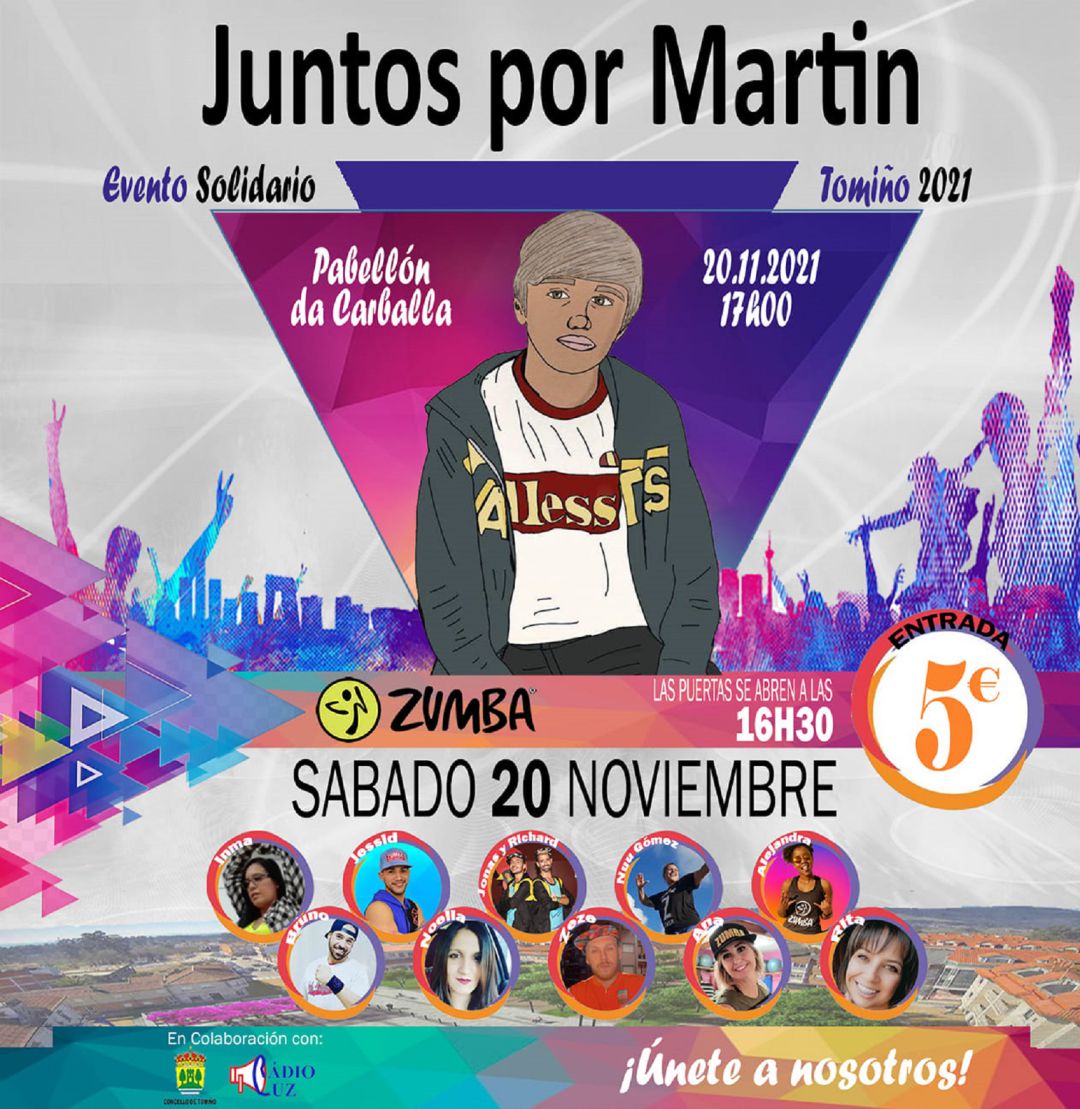 Cartel del evento solidario que se organiza en Tomiño para ayudar al joven Martín Prazo.