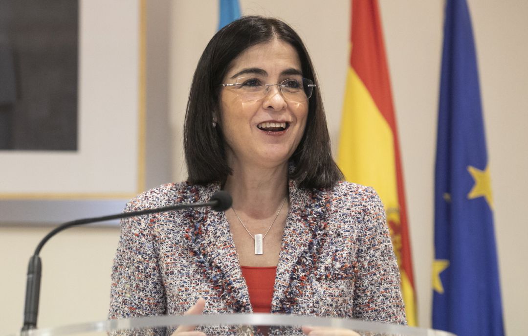 La ministra de Sanidad, Carolina Darias, en rueda de prensa 