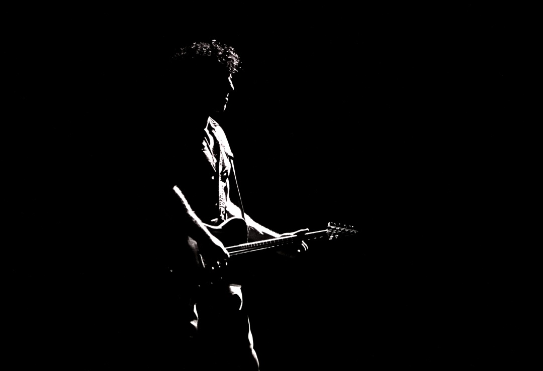 Bruce Springsteen durante un concierto en los años 80