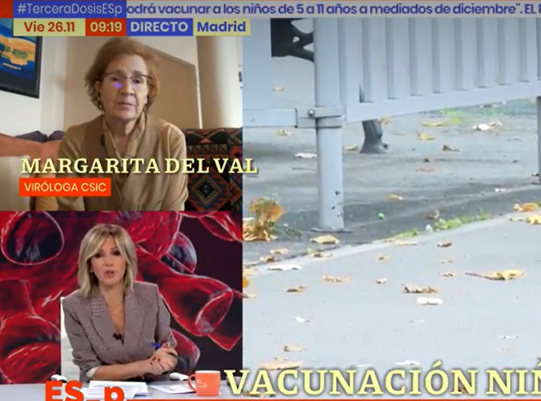 Margarita del Val en Espejo Público con Susanna Griso hablando sobre la COVID-19 (captura de vídeo).