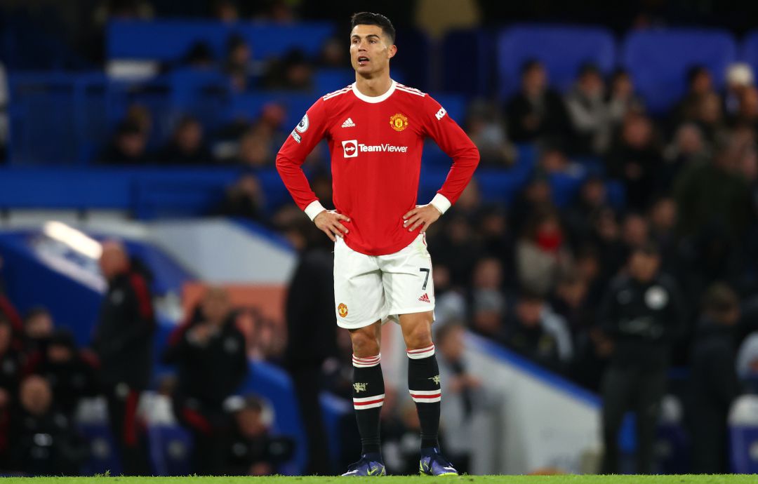 Cristiano Ronaldo durante un partido con el Manchester United