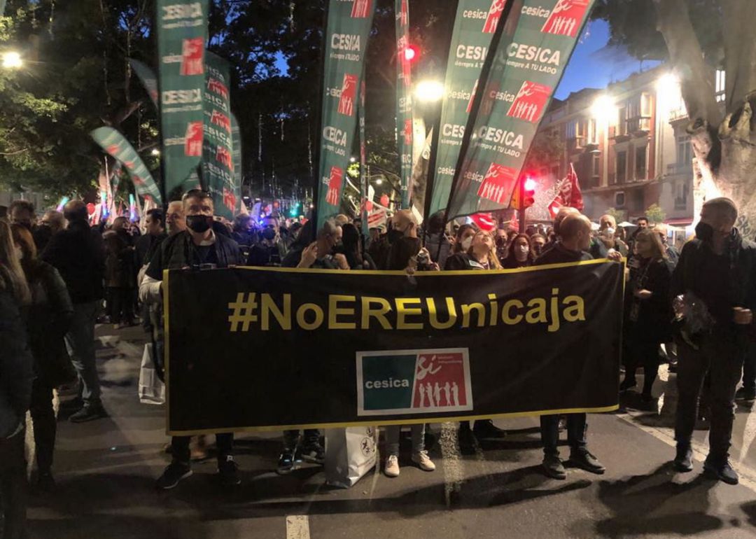Los trabajadores de Unicaja están planteando numerosas acciones de protesta por el ERE planteado por la entidad