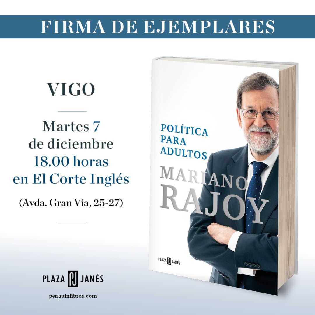 Convocatoria firma libro Rajoy Vigo