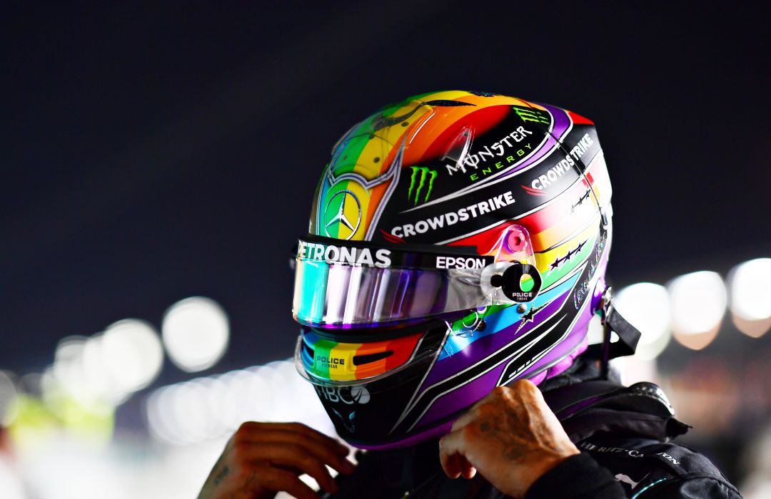 Lewis Hamilton en el GP de Losail.