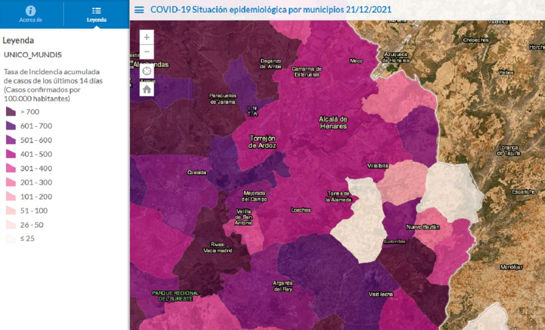 Mapa Covid-19 Madrid