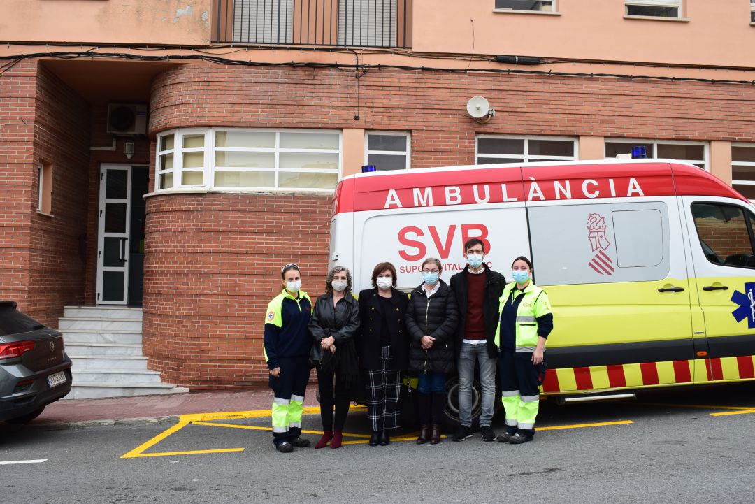Ambulancia SVB en su nueva base en El Poble Nou de Benitatxell.