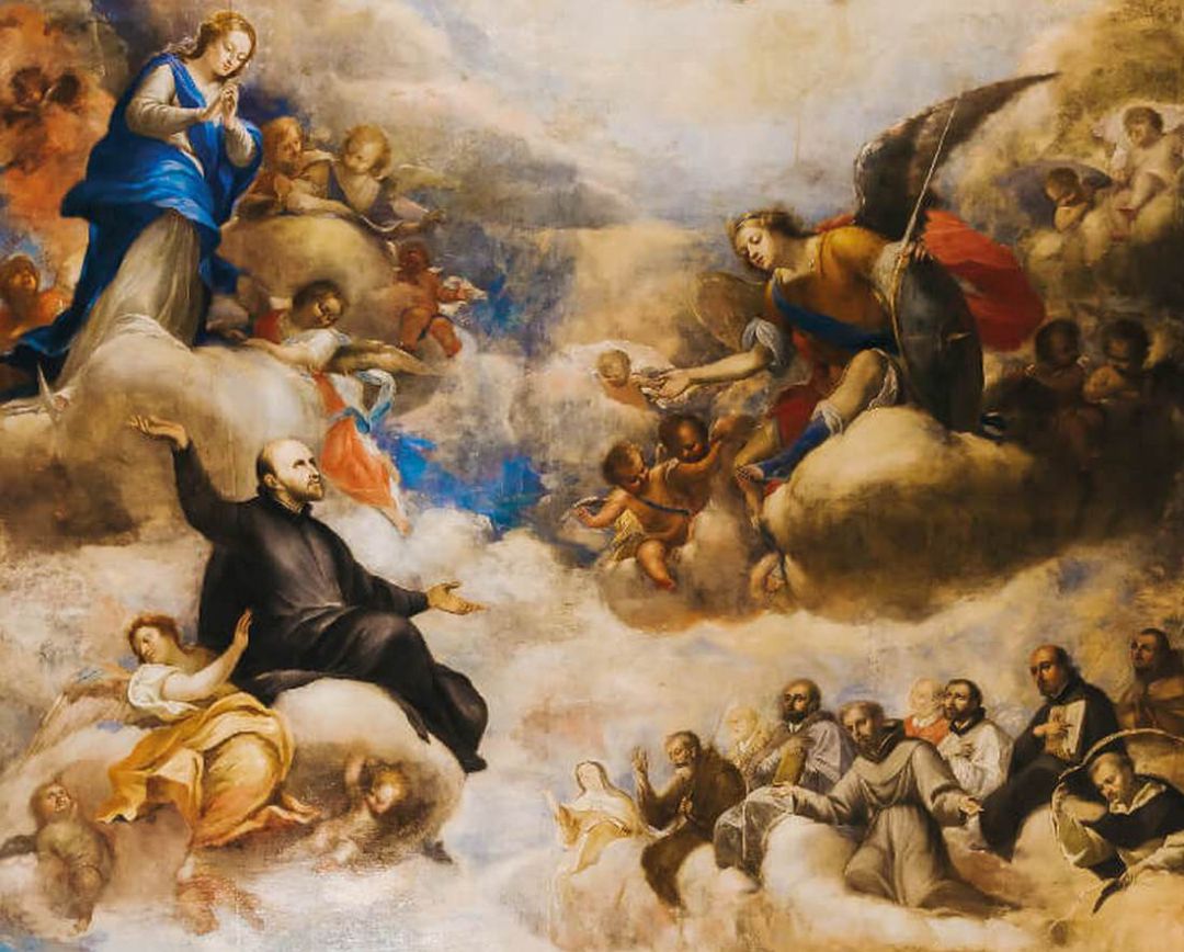 Sant Francesc de Borja en una de las pintura del Palau Ducal 