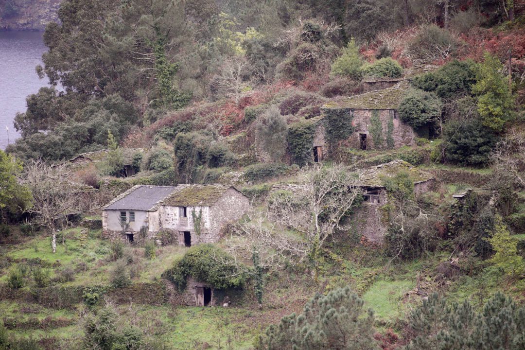Vista general de la aldea de San Xiao, situada en la Ribeira Sacra